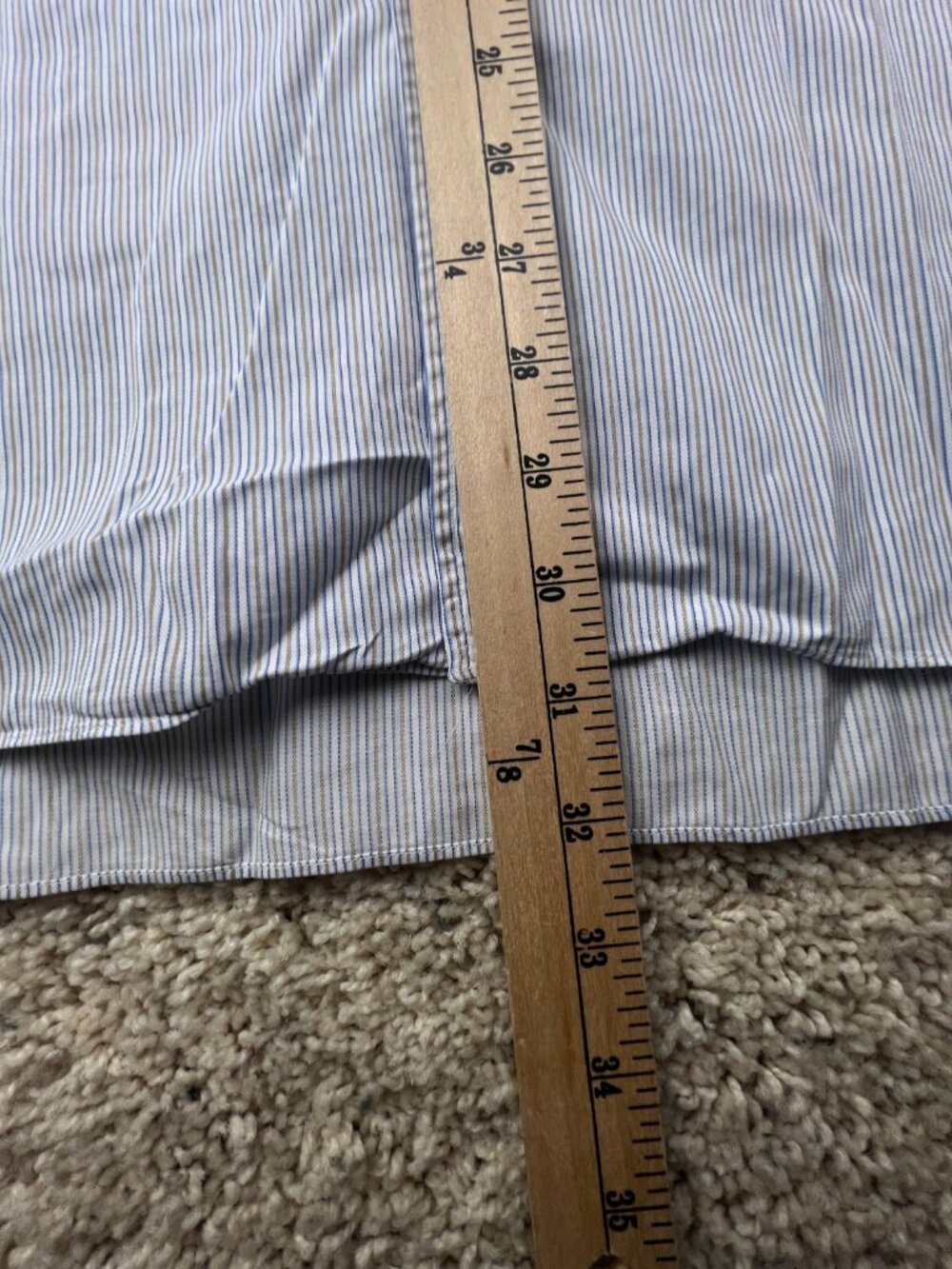 Ermenegildo Zegna Su Misura Button Up Shirt Striped Blue Gold Portofino Comfort - Picture 4 of 11